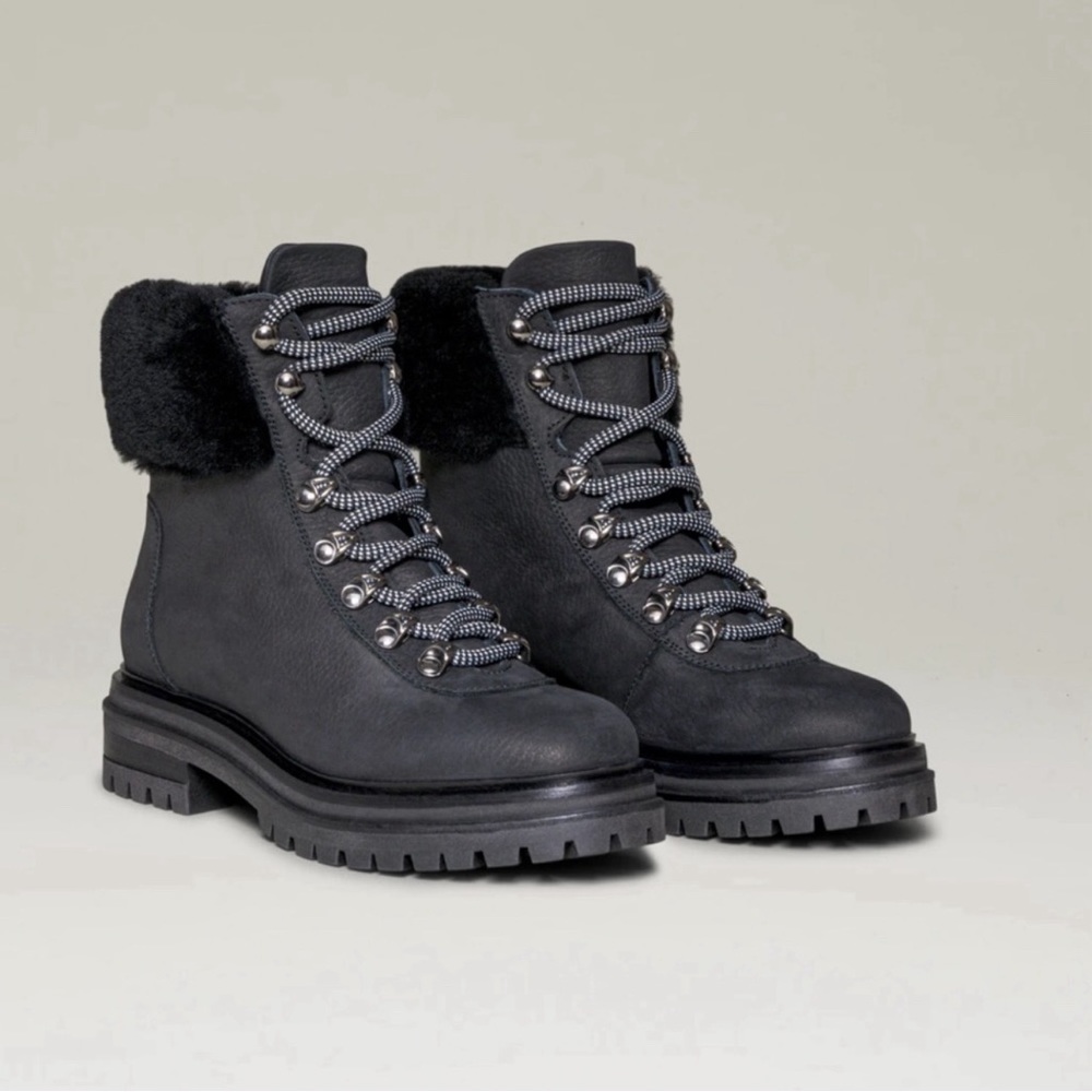 M.GEMI Navy Blue Nubuck Leather Lace Up Lug Sole GORPCORE Alpi Boot